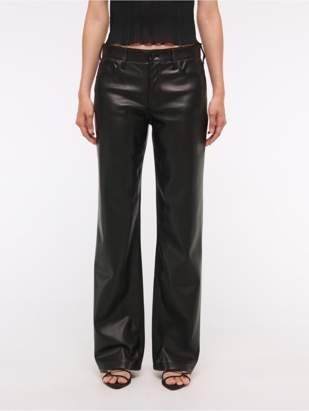 Abercrombie Vegan Leather Low Rise Baggy Pant